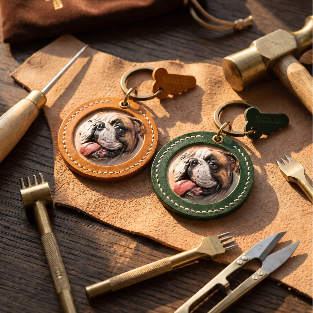 Custom Leather-Carved Pet Portraits